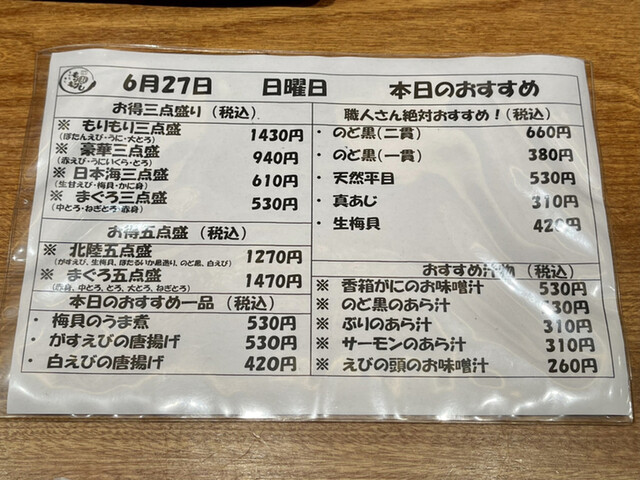 メニュー写真 もりもり寿し 能登総本店 能登町その他 回転寿司 食べログ