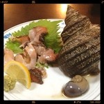 天翔 - 天翔@横川でサザエやクジラの刺身で試合を忘れる。あ〜疲れた。