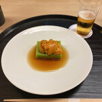 もめん - モチモチしたウスイエンドウのお豆腐。若葉みたいな鮮やかなグリーン！