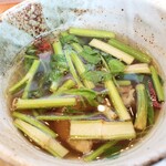 秋田 眞壁屋 - 比内地鶏と三関セリのつけ汁
