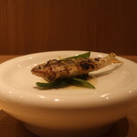 RISTORANTE IL NODO - 初夏の稚鮎 渡辺農園のピーマン 胡瓜 八木下さんのベルガモット