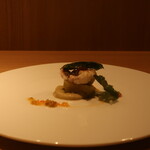 RISTORANTE IL NODO - 小坪漁港かず丸さんの鱧 渡辺農園のナス パプリカ ハラペーニョ モロヘイヤ