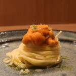 RISTORANTE IL NODO - 常温 スパゲッティ ホワイトアスパラ ウニ イタリアンパセリオイルアップ