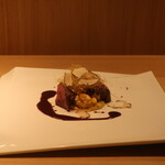 RISTORANTE IL NODO - 岩手県短角牛サーロイン 藁 渡辺農園のトウモロコシ 谷田さんのサマートリュフ