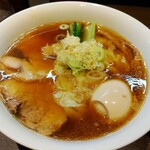 支那そばや - 味玉ワンタン 鮭だしらぁ麺