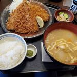 Katsuhana Tei - 鰺フライ＆麦豚ロースかつ定食