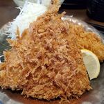 Katsuhana Tei - 鰺フライ＆麦豚ロースかつ定食