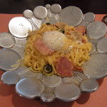 温玉とベーコンのカルボナーラ、800円