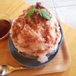 京終駅舎カフェ ハテノミドリ - チョコミントかき氷