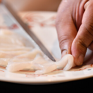 Thickly sliced sashimi that tastes better the more you bite into it