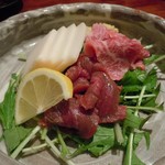 極ダイニング清水 - 馬刺し3点盛り（大トロ、中トロ、たてがみ）