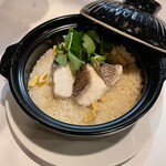 Sea bream rice chazuke in earthen pot