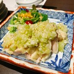 宮の森れんげ堂 - 蒸し鶏のネギ生姜ソース980円