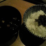 神楽坂 和食 千 - ご飯と赤出汁