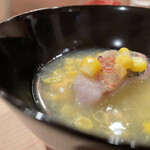 登喜和鮨 -  ◆新潟産蒸し甘鯛の新発田産朝採れゴールドラッシュ餡