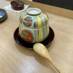 兄弟寿し - アオサと梅干しの茶碗蒸し