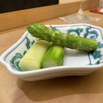 兄弟寿し - 新発田産アスパラ塩焼き