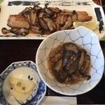 東京和食 文史郎 - ホッケの和風ムニエルとナスの小鉢