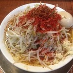 天運我に有り - 味玉入り背脂味噌ラーメン、ヤサイニンニクカラシマシ、肉入れ忘れ