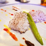 RESTAURANT VITRA NAGOYA - 活ハモの炙り伏見唐辛子のプレゼ