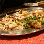 ジャンジャンブル - 赤鶏とキノコのバターライスです。