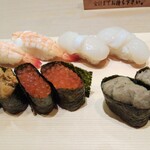 Sushiya Gin Zou - 雲丹、イクラ、蟹味噌、海老、ホタテ