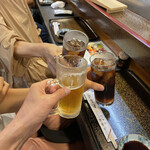 東寿司 - 無理矢理の乾杯！（笑）
