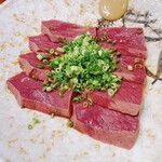 焼肉 スタミナ苑 - 新鮮ハツ刺し
      薄切りカットたまり醤油辛子