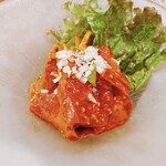 焼肉 スタミナ苑 - 新鮮ハツ刺し
      チョジャン酢味噌とコチュジャン