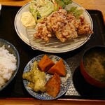 酒菜家 - 唐揚げ定食ご飯大盛り