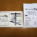 Teuchi Soba Kakitsubata - ショップカード&レシートです