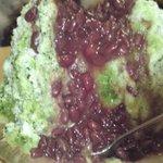 赤乃れん - 思い切りの後から金時がけ、噴水のように金時が落ちていきます(^-^;