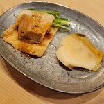 鮨 しゅん輔 - 蒸し鮑と鮟肝