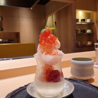 銀座 稲葉 - トマトのかき氷 和三盆のパンナコッタ