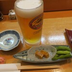 よし寿司 - とりあえずビールです