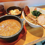 ra-memmoukoku - Ａセット（豚骨魚介石焼つけ麺＋焼豚丼）