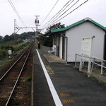 San riba - 一畑電車 伊野灘駅前にあります。（画面左端）