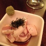 ブロシェット ボン ボン シン - 今日のお通しはあっさりしたササミわさび