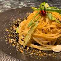 ネギとカラスミのアーリオ・オーリオ