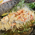 らーめん 稲荷屋 - 蟹の量が大量。まったくケチケチしてない。