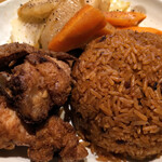 African Restaurant Calabash - ガーナジョロフ with フライドチキン