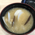 匠 がってん寿司 錦糸町PARCO店  - 北海道産稚貝といわしのつみれみそ汁。これも美味しかったです。