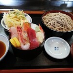 Sushi To Wari Soba Tenfune - 海鮮丼セット