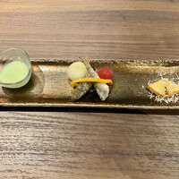 MAKOTO - 豆王の冷製ポタージュ、モロコの南蛮漬け、ペコリーノチーズの手作りクラッカー