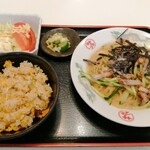 新大宮 中華のサカイ - 「冷めん 焼豚入り定食」白ご飯→焼飯変更(＋100円) 1260円 