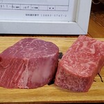 代々木上原 鉄板焼 Note - 近江牛ヒレステーキ、近江牛サーロインステーキ