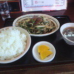 味銀 - レバニラ定食　ご飯大盛り