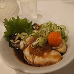 Ganso Motsunabe Hakataya - 蒸し牡蠣のポン酢かけ