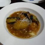 萬珍樓 - 白身魚とナスの煮込み