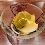 山﨑 - 能登産鮑 肝ソース モロヘイヤ 酢橘